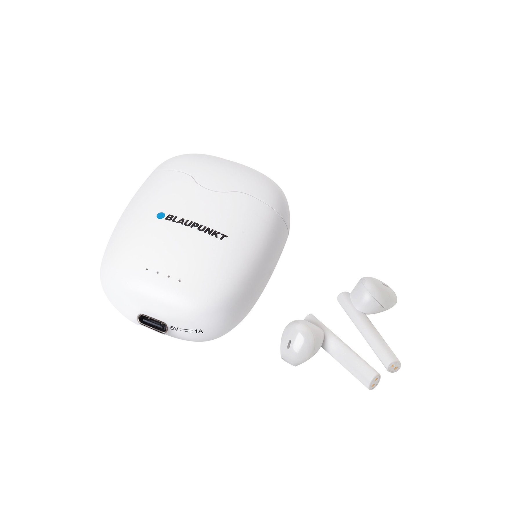 Blaupunkt 15 (im integrierter weiß TWS Bluetooth) In-Ear-Kopfhörer wireless Sprachassistent, Smartphone