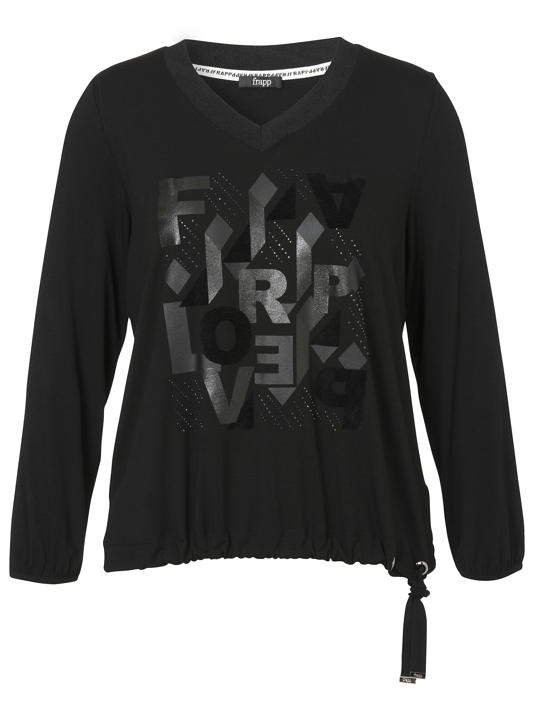 FRAPP Longshirt (1-tlg) mit geschmücktem Front-Motiv