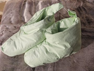 Kopfkissen Kuschelwarme Daunenschuhe Bettschuhe Hausschuhe hellgrün lind Gr. 1, Betten Hofmann, Füllung: Landdaunen