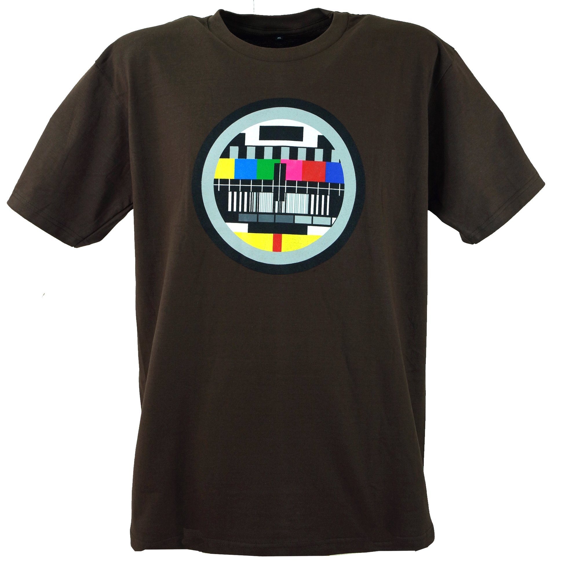 Guru-Shop T-Shirt Fun Retro Art T-Shirt `Testbild` - braun alternative Bekleidung