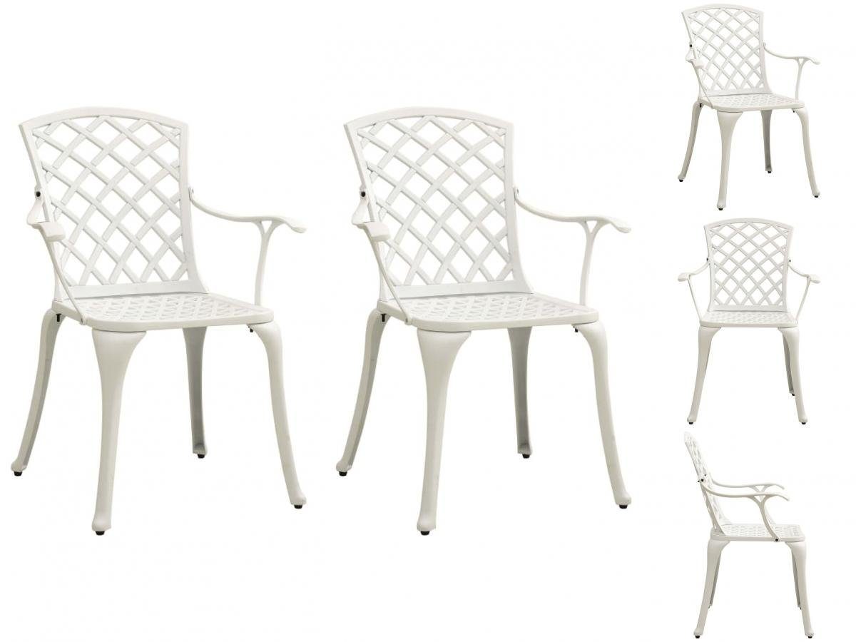 Gartenstühle Weiß Aluminiumguss Gartenstuhl vidaXL 2 Stk