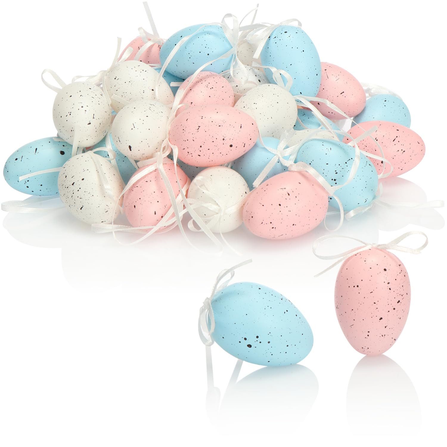 com-four Osterei Deko für Ostern (36 St), Deko-Ostereier in Wachtelei-Optik
