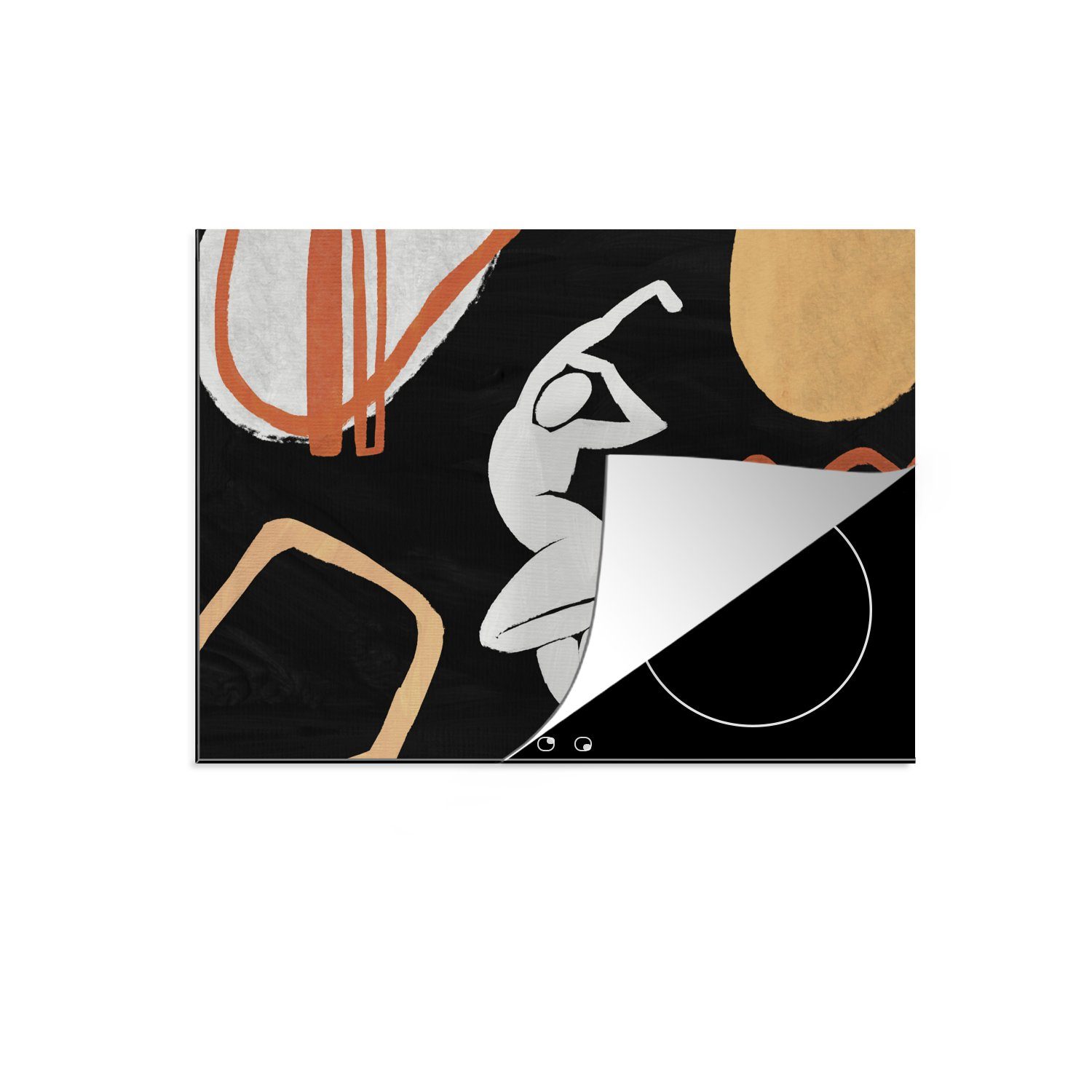 MuchoWow Herdblende-/Abdeckplatte Kunst - Abstrakt - Menschen, Vinyl, (1 tlg), 71x52 cm, Induktionskochfeld Schutz für die küche, Ceranfeldabdeckung | Herdabdeckplatten