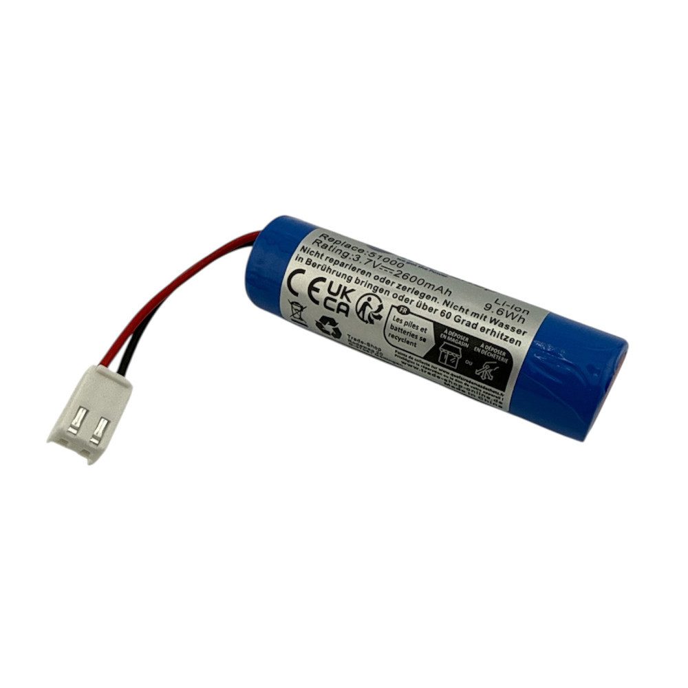 Trade-Shop Akku passend für Leifheit BFN18650 1S1P, 1INR19/66, 205050, 205513 Akku Li-Ion 2600 mAh (3.7 V)
