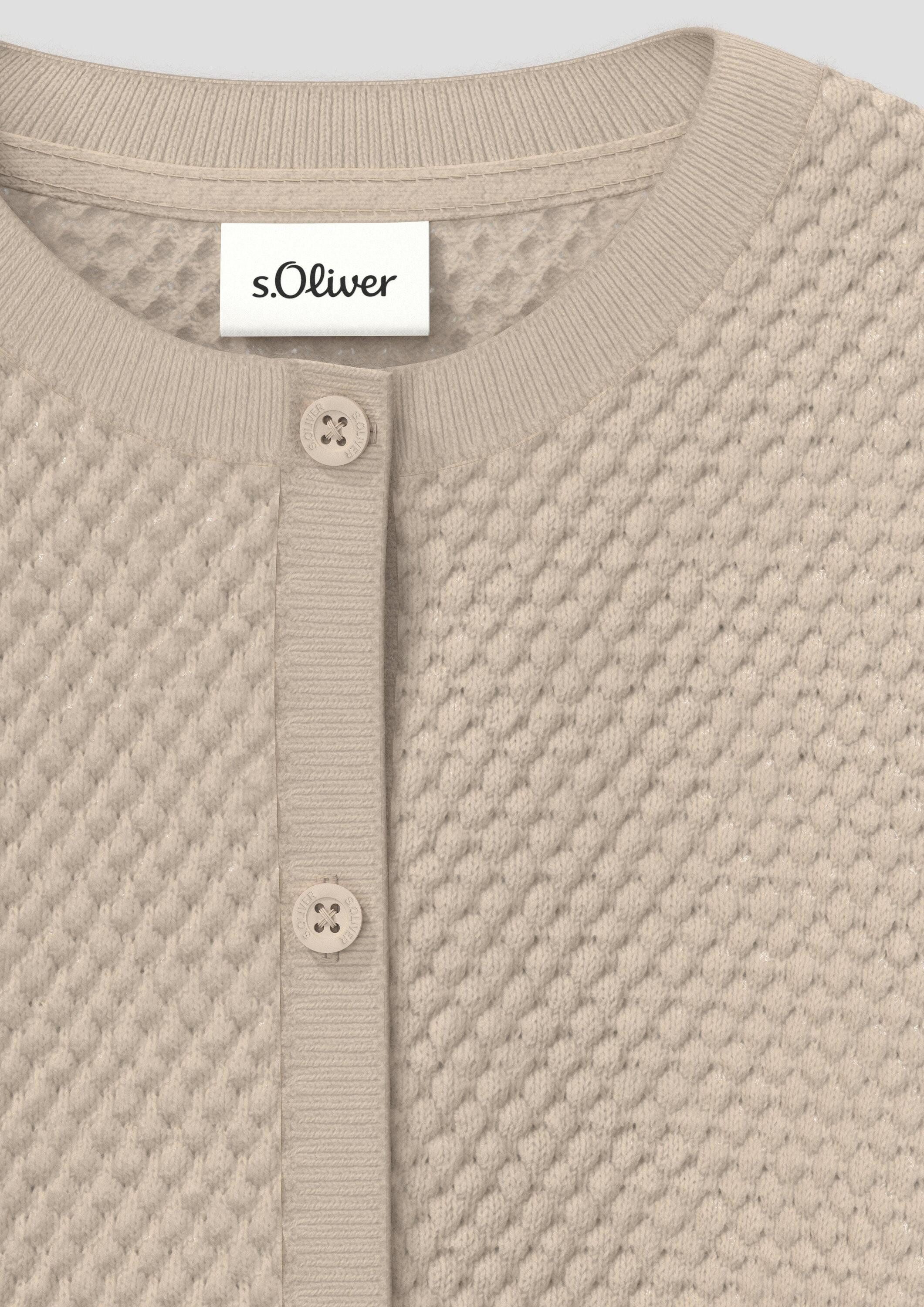 s.Oliver Cardigan Strickjacke Unisex Strickjacke mit Strukturmuster – Bild 3 von 3