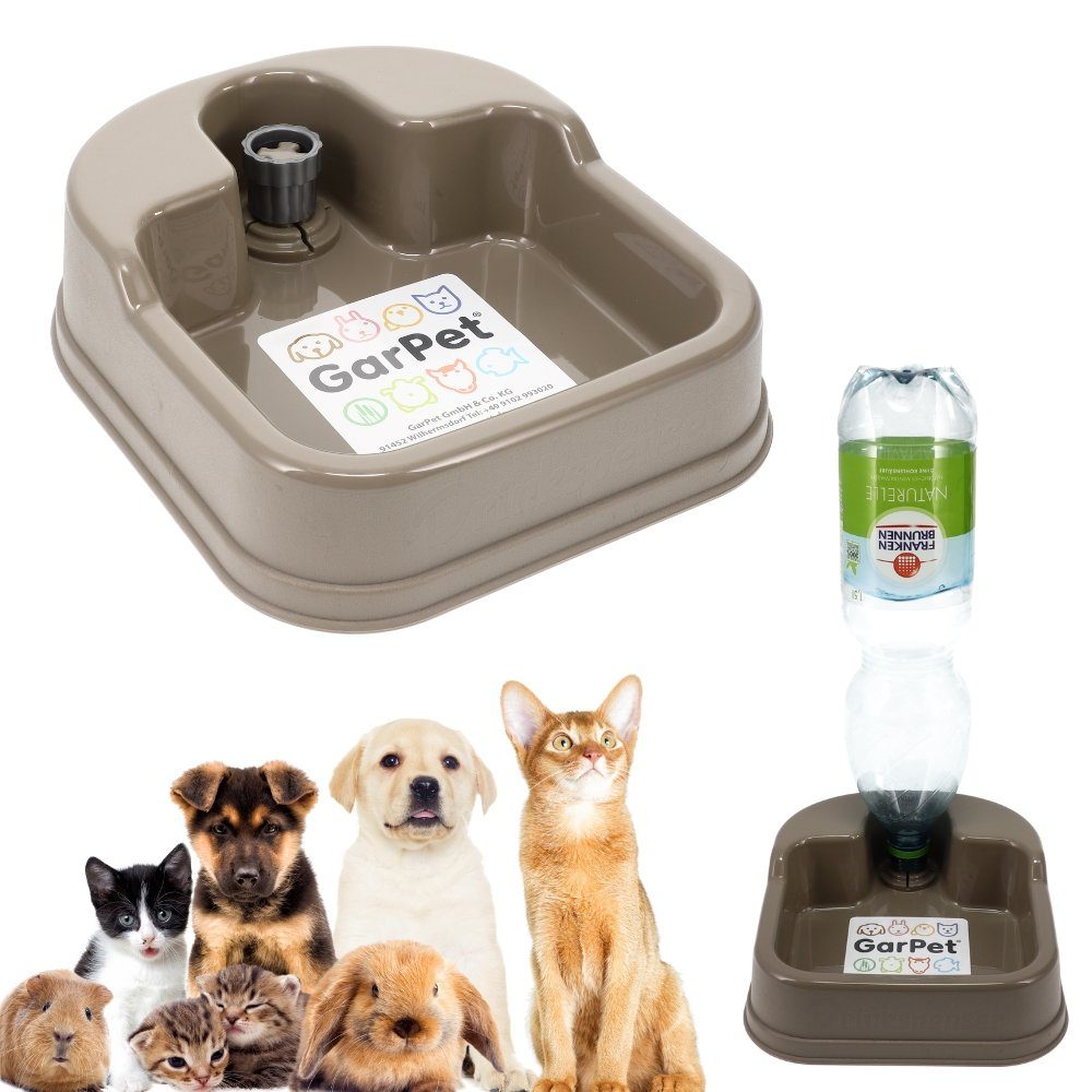 Reisenapf Wasserspender PET Flasche Hunde Katzen Kleintier Wasserautomat Napf