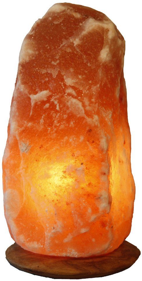 HIMALAYA SALT DREAMS Salzkristall-Tischlampe Rock, Leuchtmittel wechselbar, Warmweiß, Handgefertigt - jeder Stein ein Unikat, H: ca.29 cm, ca.7-10 kg