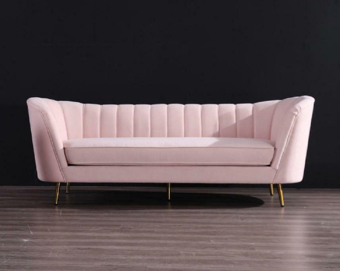 JVmoebel Sofa Luxus Zweisitzer Edelstahl Türkis 2-Sitzer Neue Möbel, Made in Europe Rosa