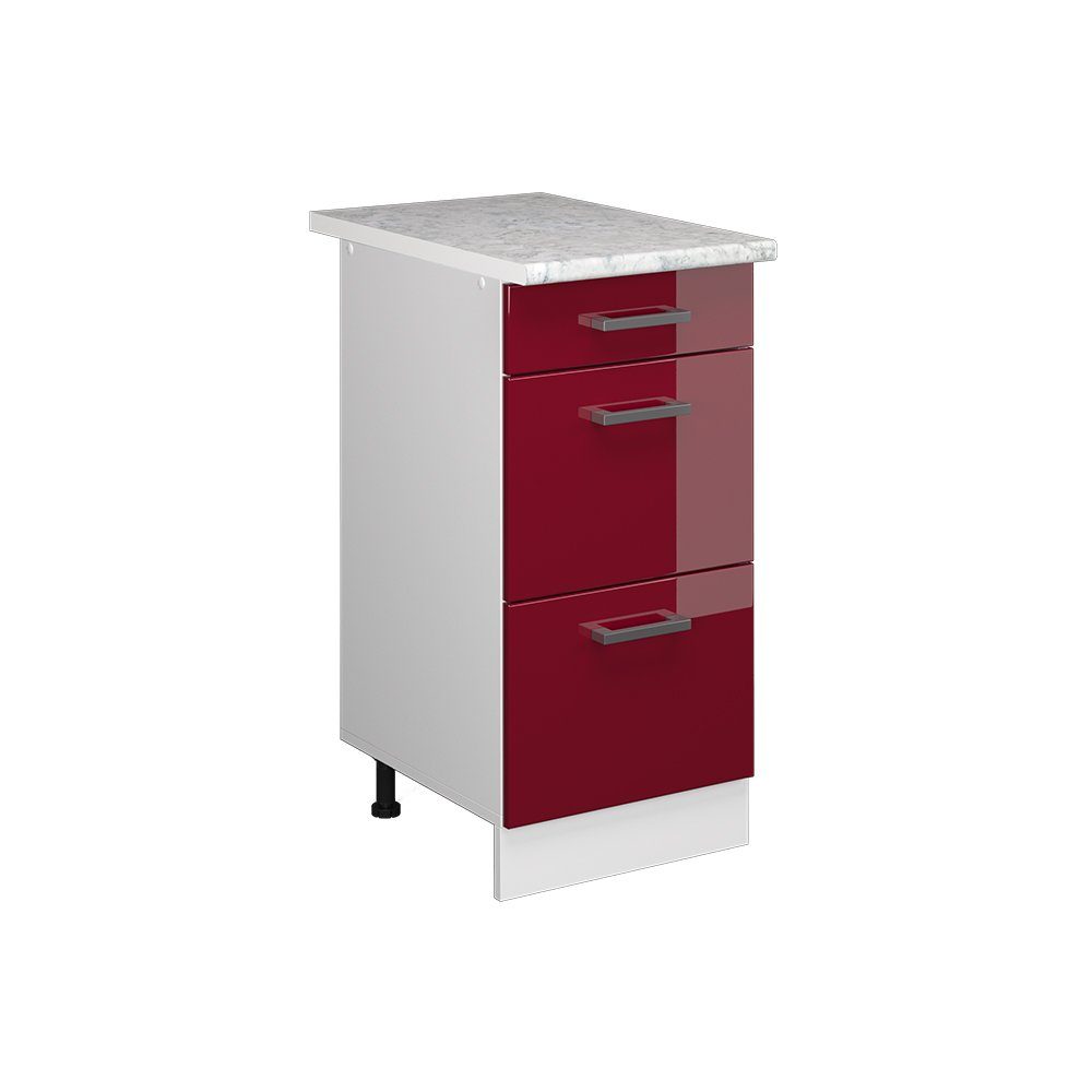 Vicco Unterschrank R-Line, Bordeaux Hochglanz/Weiß, 40cm günstig online kaufen