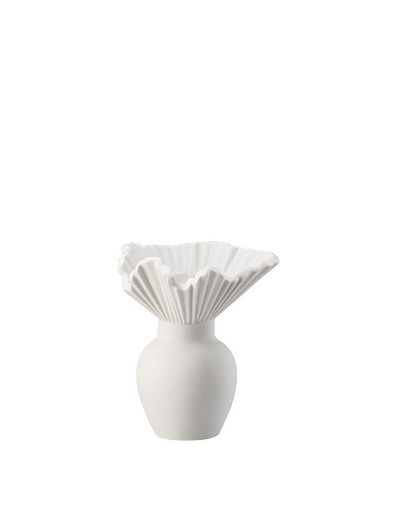 Rosenthal Dekovase Minivase Falda, weiß, 10 cm, Kollektion Miniaturvasen