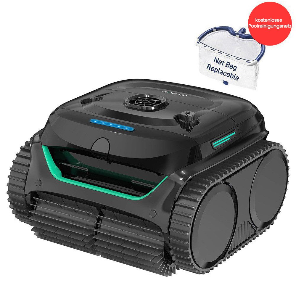 WYBOT Poolroboter C2 Akku-Pool-Staubsaugerroboter, Wand- und Wasserlinienreinigung, Doppelte Reinigungsfiltration für Einbaupools bis zu 150 m²