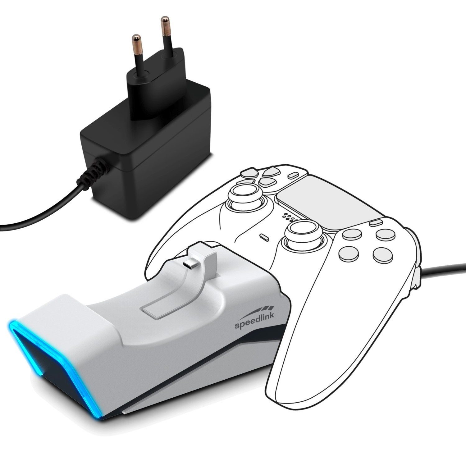 TWINDOCK Dual Ladestation Ladegerät Weiß Controller