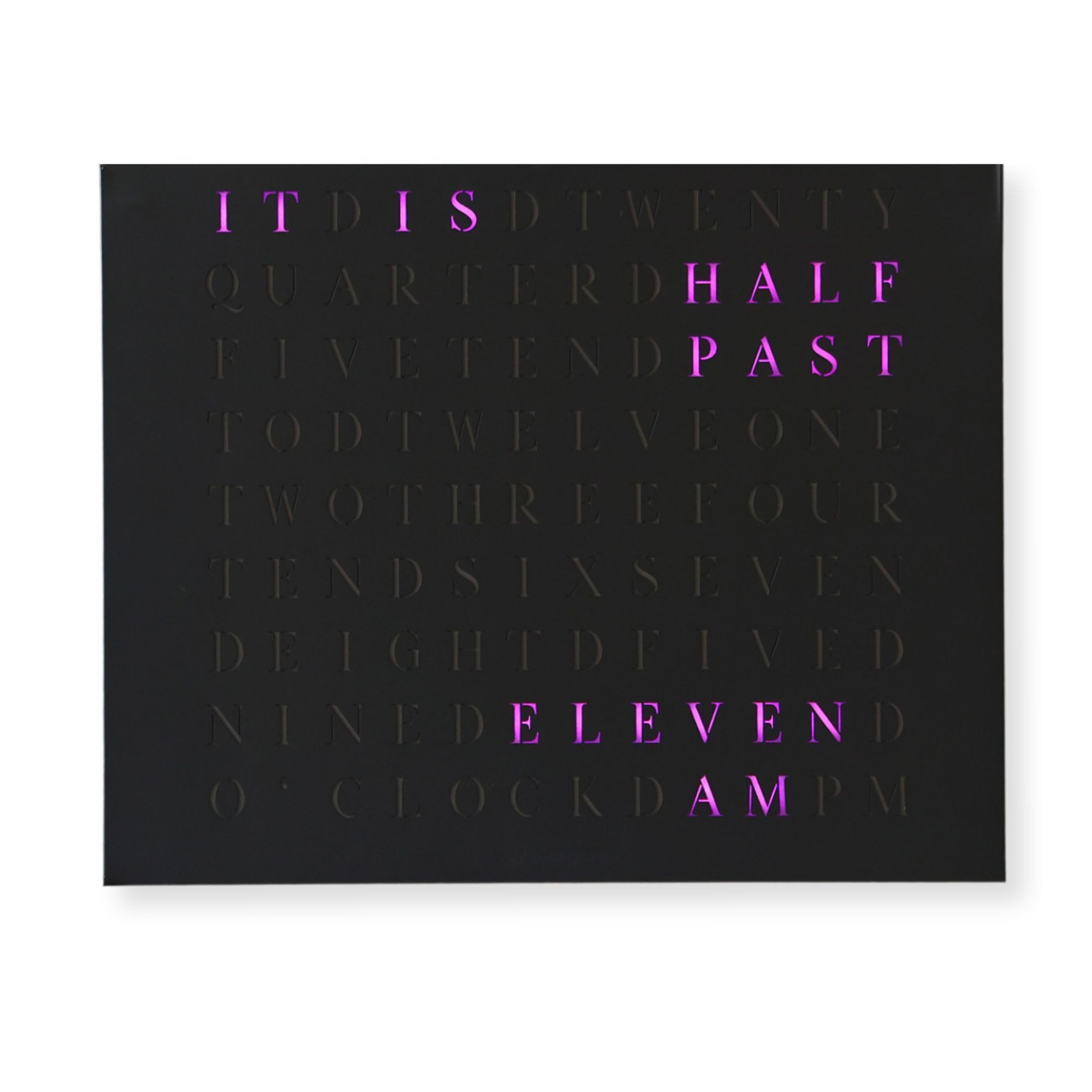 build-yours.de Wanduhr Wortuhr Jupiter in Deutsch - LED Wanduhr zum Aufhängen & Hinstellen (Elegante WordClock aus Stuttgart)