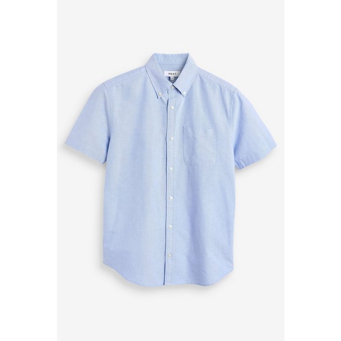 Next Kurzarmhemd Kurzärmeliges Oxford-Hemd aus 100 % Baumwolle (1-tlg)