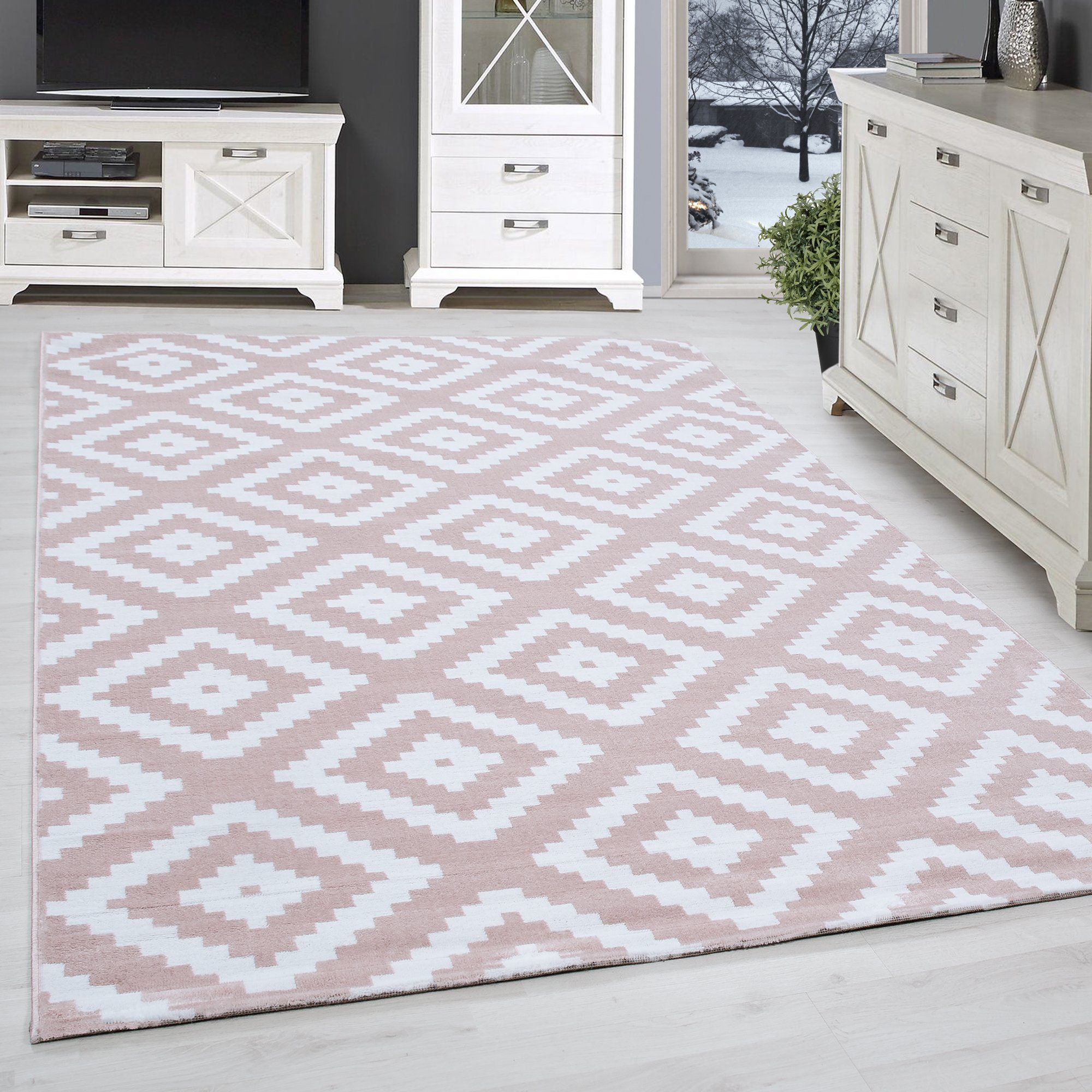 SIMPEX24 Designteppich Geometrisch Design, Läufer, Höhe: günstig online kaufen