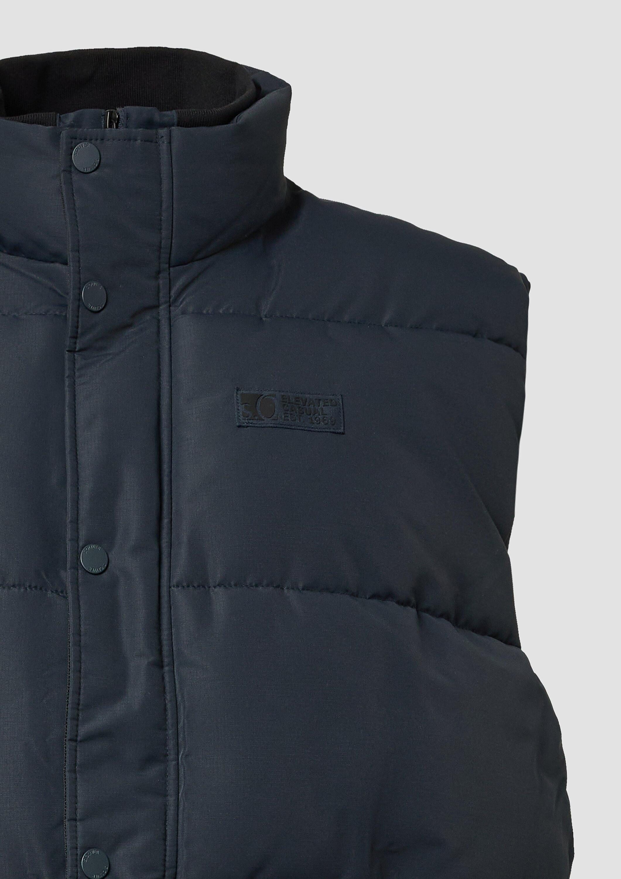 s.Oliver Outdoorjacke Outdoor-Weste Sportive Steppweste mit Logo-Details