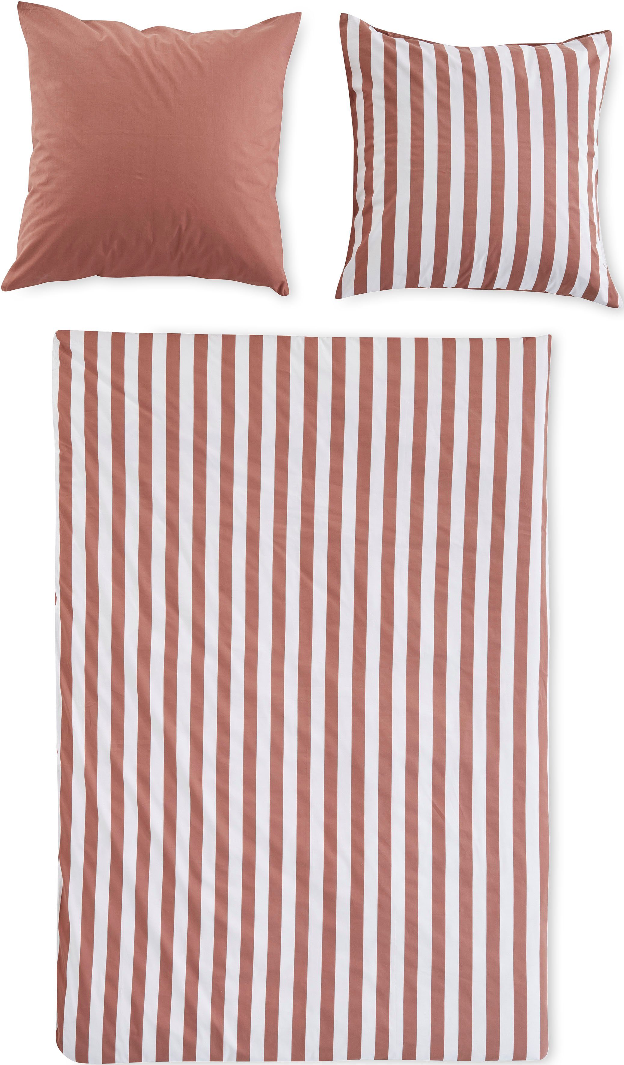 OTTO home Wendebettwäsche Greta in verschiedenen Qualitäten, Renforcé, 2 teilig, Bettwäsche mit Streifen, ab 135x200 cm, NEU: auch in Fleece Qualität. Reduzierter Preis € 22,99. Unverbindliche Preisempfehlung € 51,99