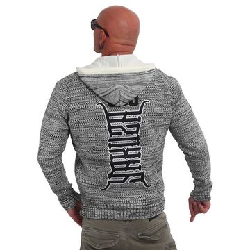 YAKUZA Kapuzensweatjacke 893Metal in strukturierter Strickoptik