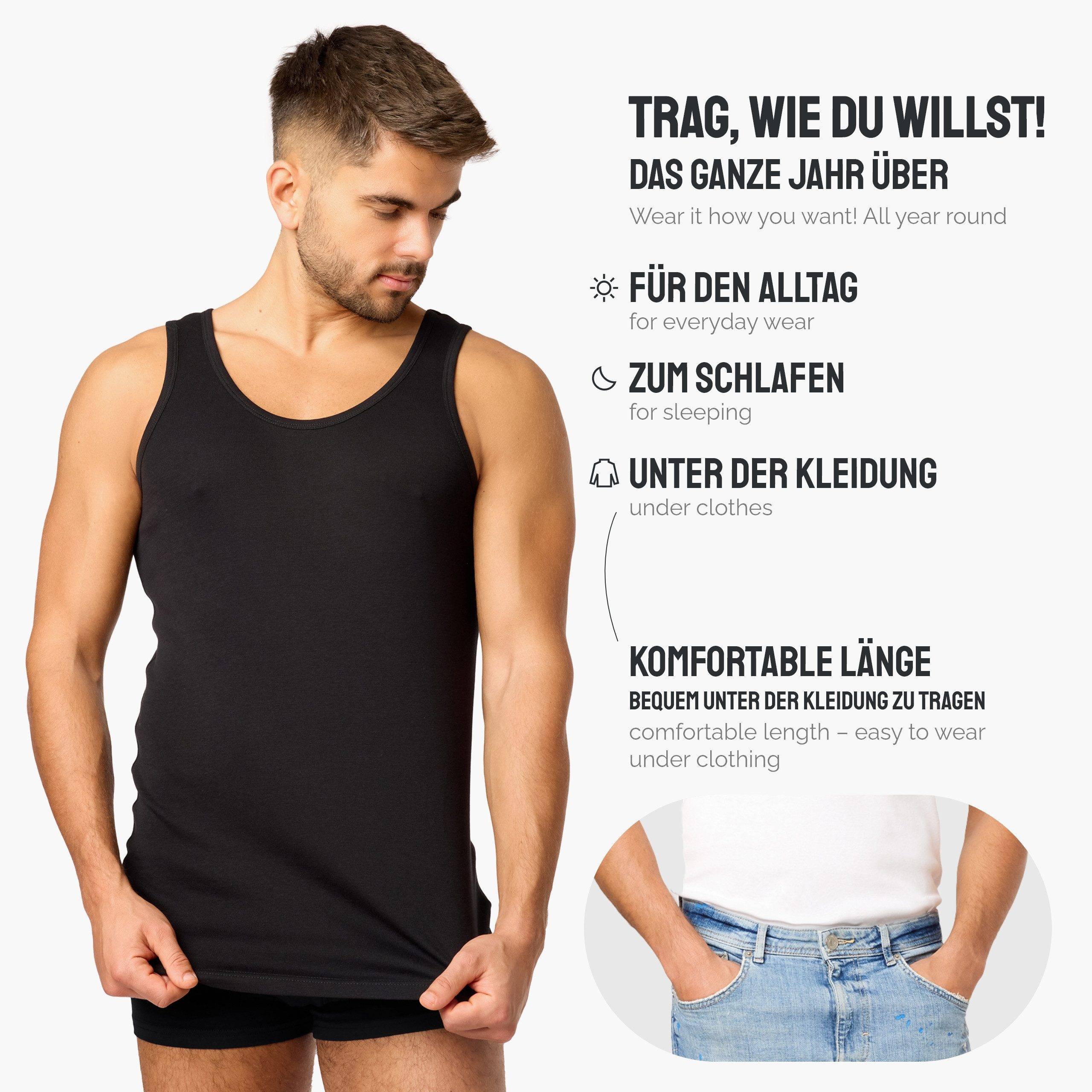 Ladeheid Unterhemd Tanktop Herren Baumwolle Set günstig online kaufen