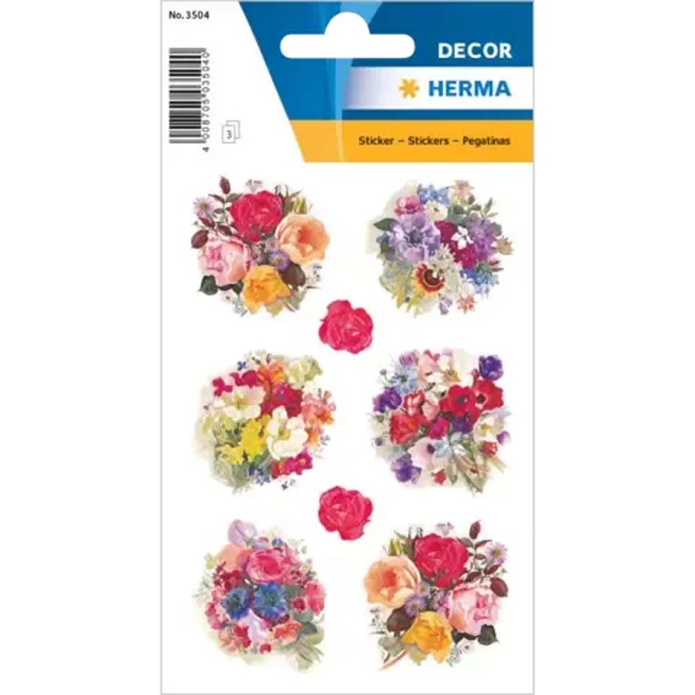 HERMA Etiketten Sticker Blumenschmuck 24 Aufkleber für Grußkarten Scrapbooking, selbstklebend und permanent haftend
