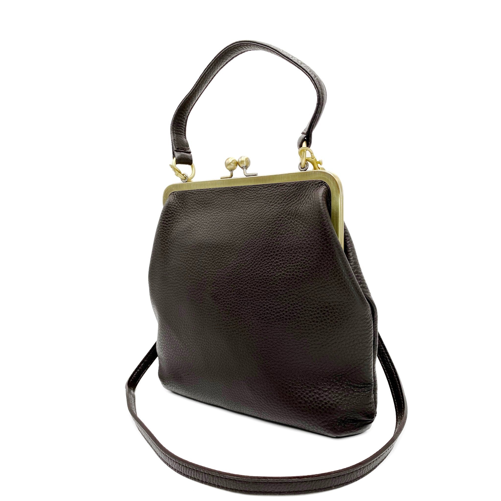 Taschenkinder Schultertasche Vintage Ledertasche Damen - Handtasche Zoe, Retro Umhängetasche, Echtes Leder vom Rind
