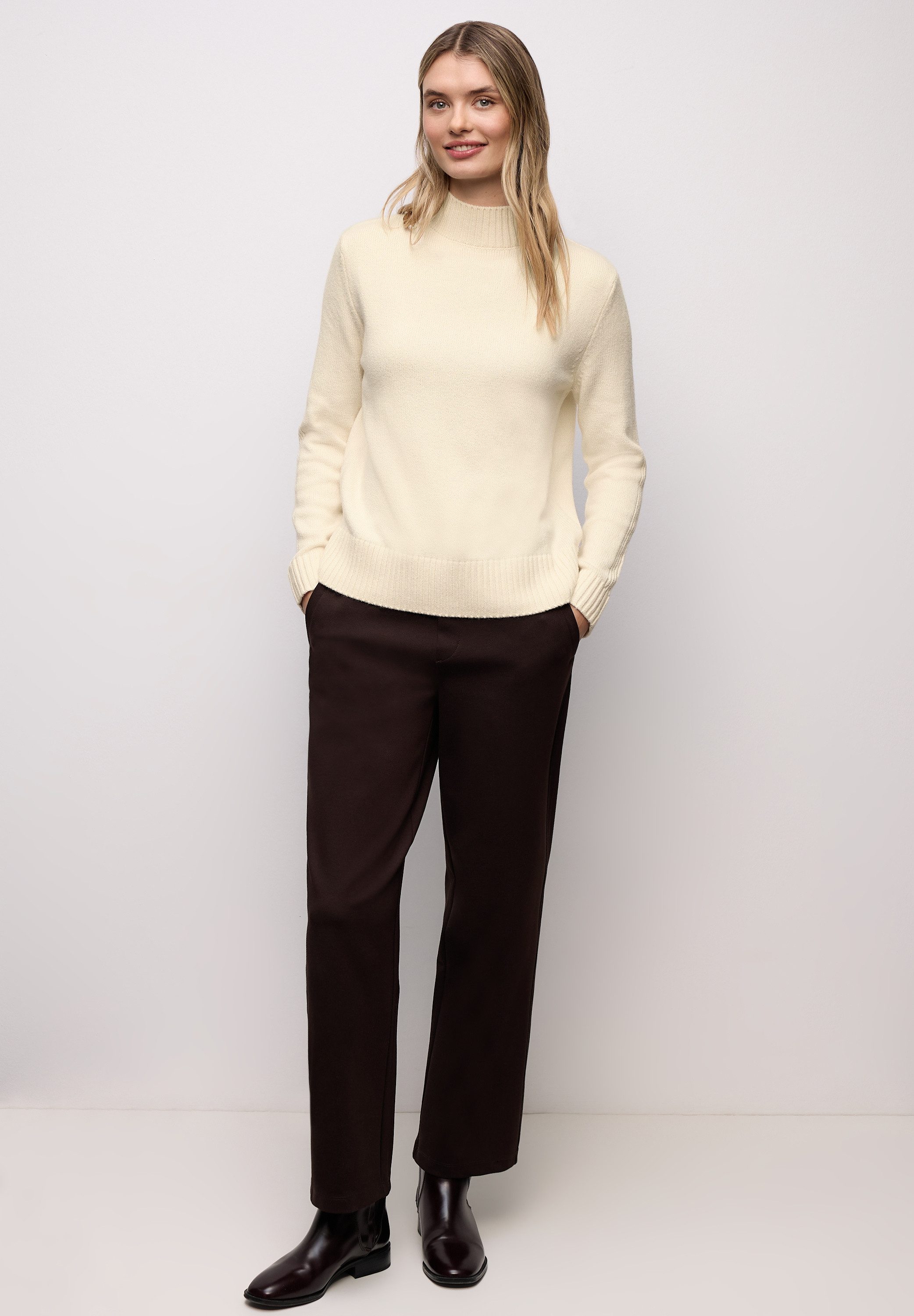 STREET ONE Strickpullover mit Rippstrick