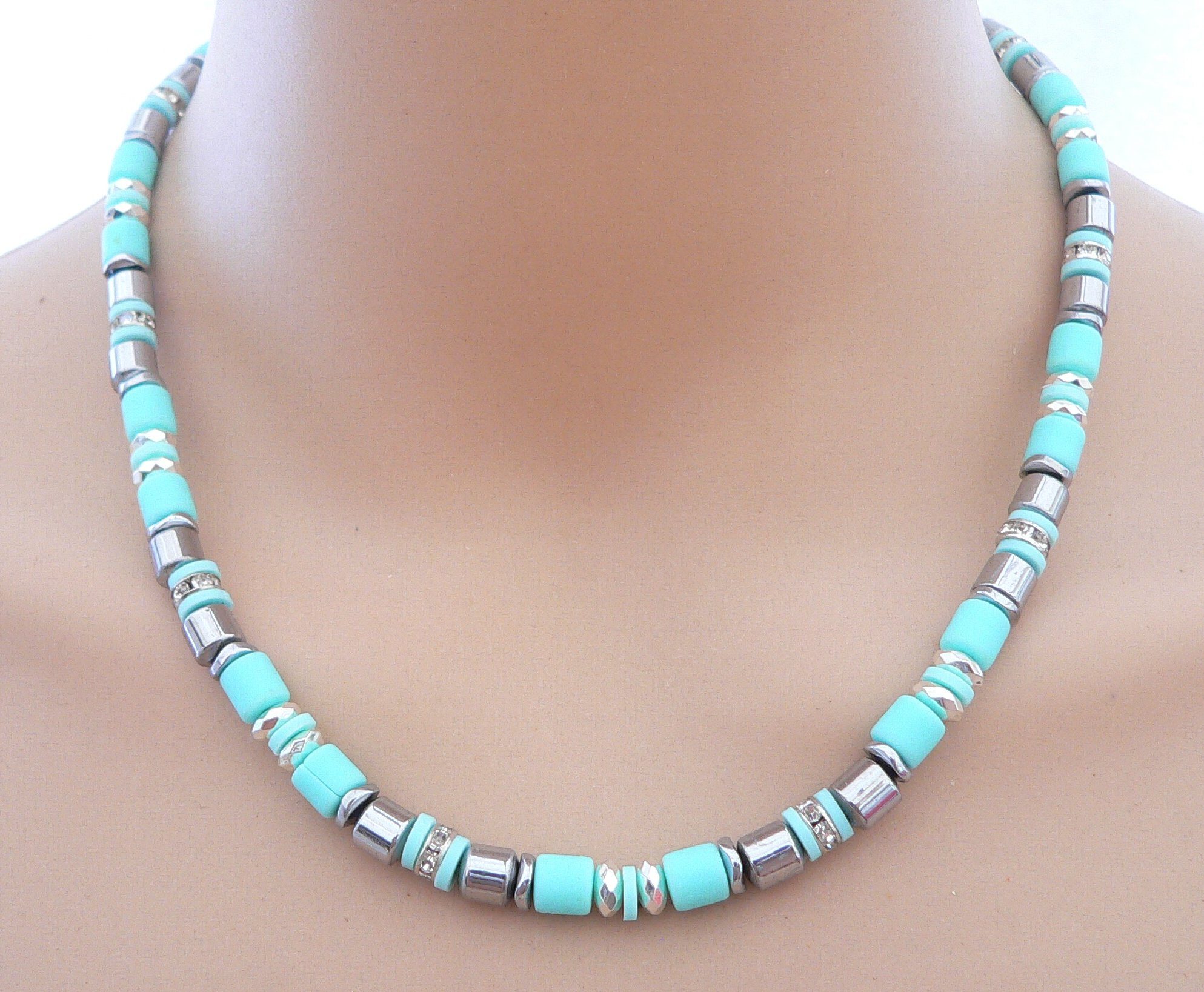 traumschmuck Collier 605c Collier Walzen türkis günstig online kaufen