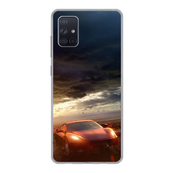 MuchoWow Handyhülle Schnelles Auto auf abgelegener Straße Phone Case Handyhülle Samsung Galaxy A71 Silikon Schutzhülle