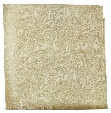 Paul Malone Krawatte Elegante Herren Hochzeitskrawatte mit Tuch paisley brokat 100% Seide (Set, 2-St., Krawatte mit Einstecktuch) Schmal (6cm), creme 2112