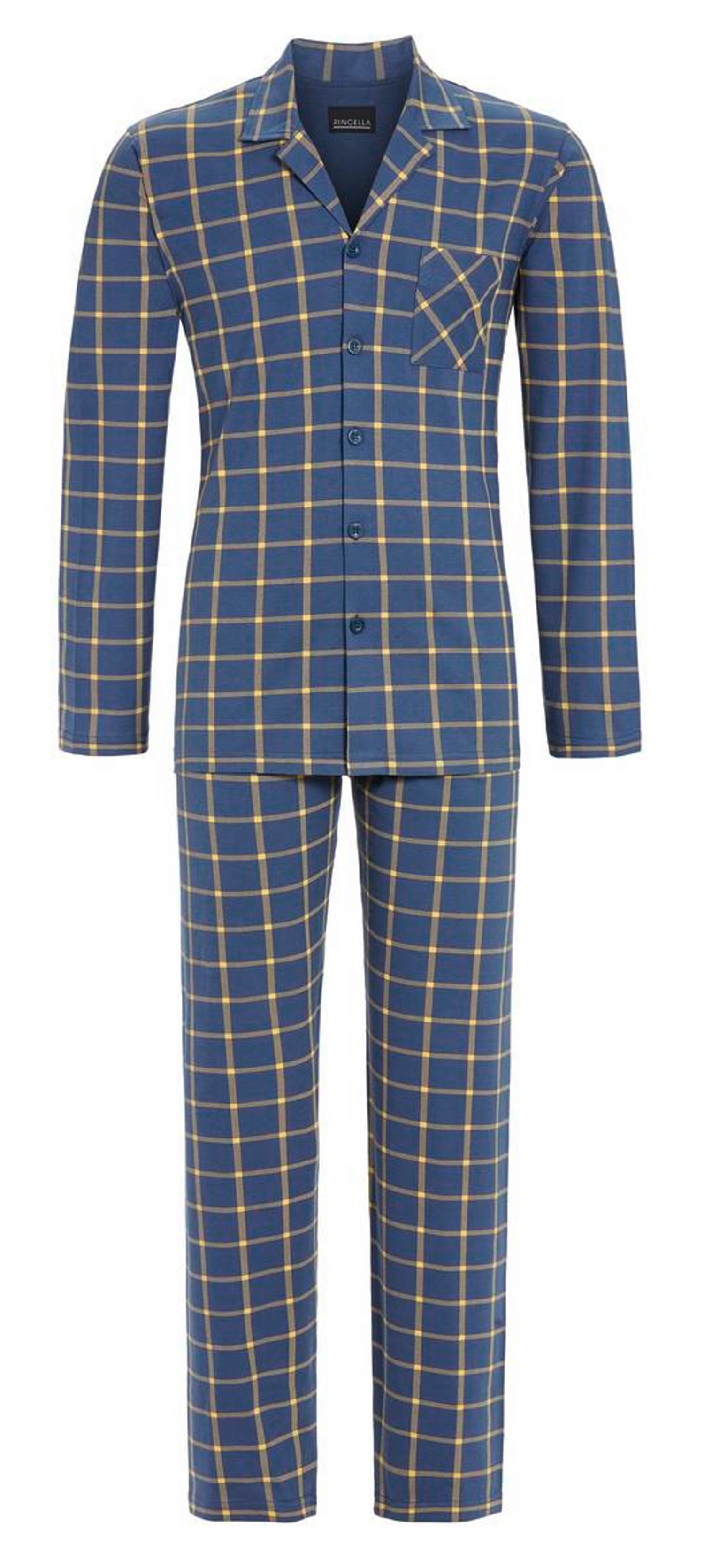 Ringella Schlafanzug Herren Pyjama geknöpft (2 tlg) Baumwolle