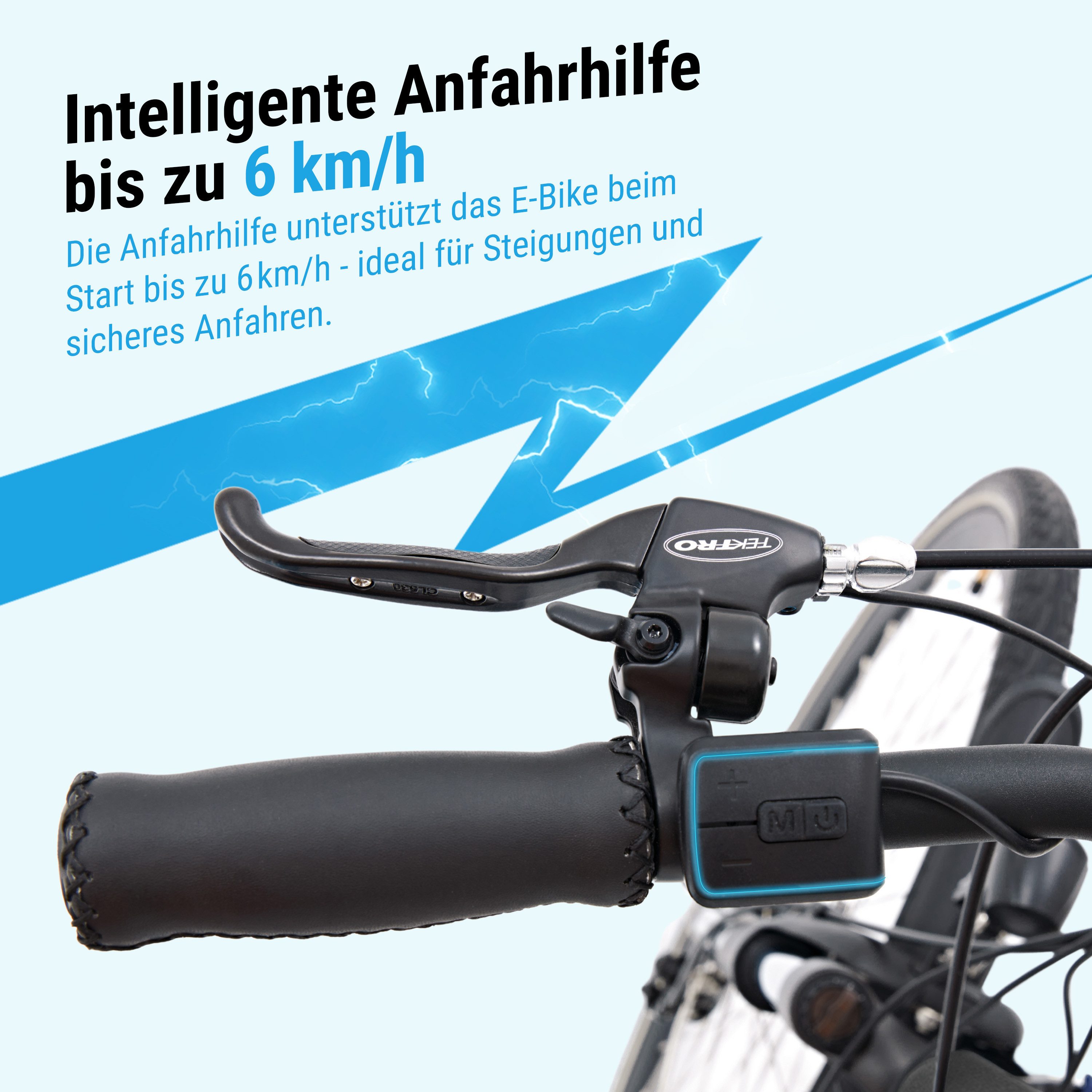 AsVIVA E-Bike Trekkingrad, Cityrad B15 28 Zoll, 7 Gang Shimano Shimano Tourney / SIS RevoShift Schaltwerk, Kettenschaltung, Heckmotor, 504 Wh, 250W Bafang-Motor, Pedelec mit Gepäckträger, Samsung Akku
