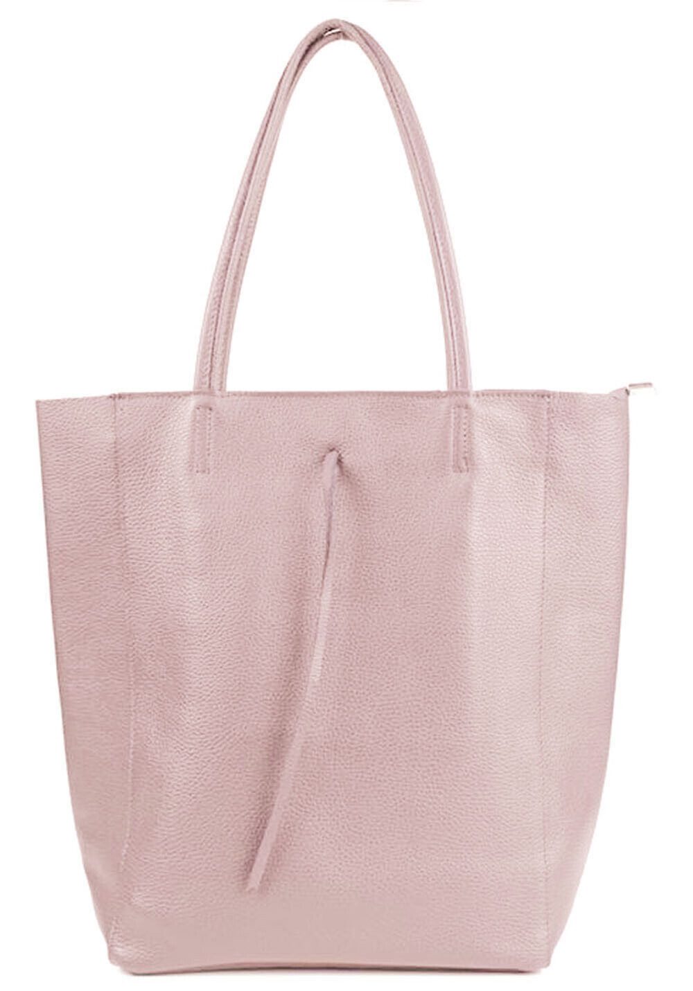 Schultertasche Damen echt Leder Shopper mit Reißverschluss in vielen Farben