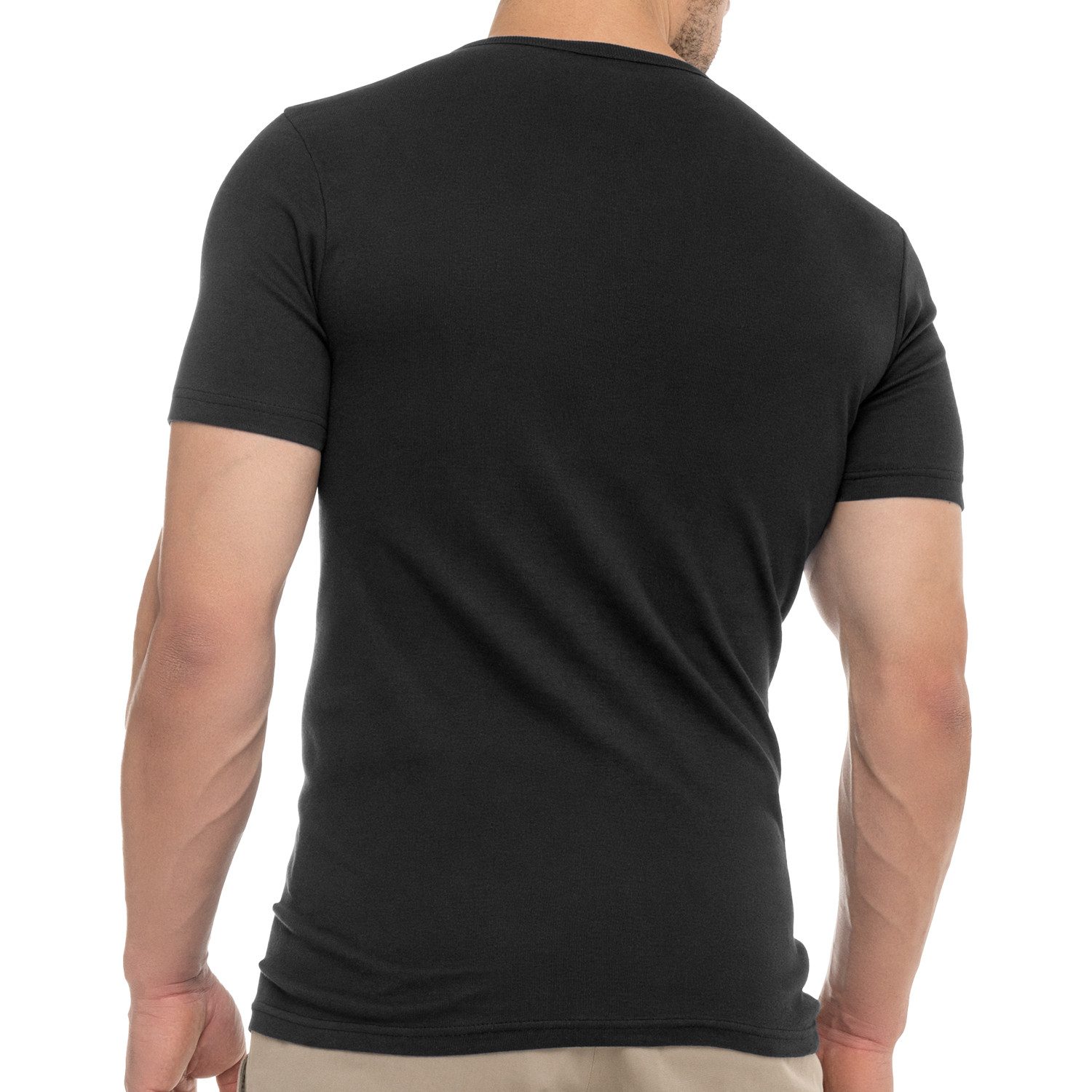 celodoro Kurzarmshirt Herren Business T-Shirt V-Neck Feinripp Baumwolle (1er/3er)