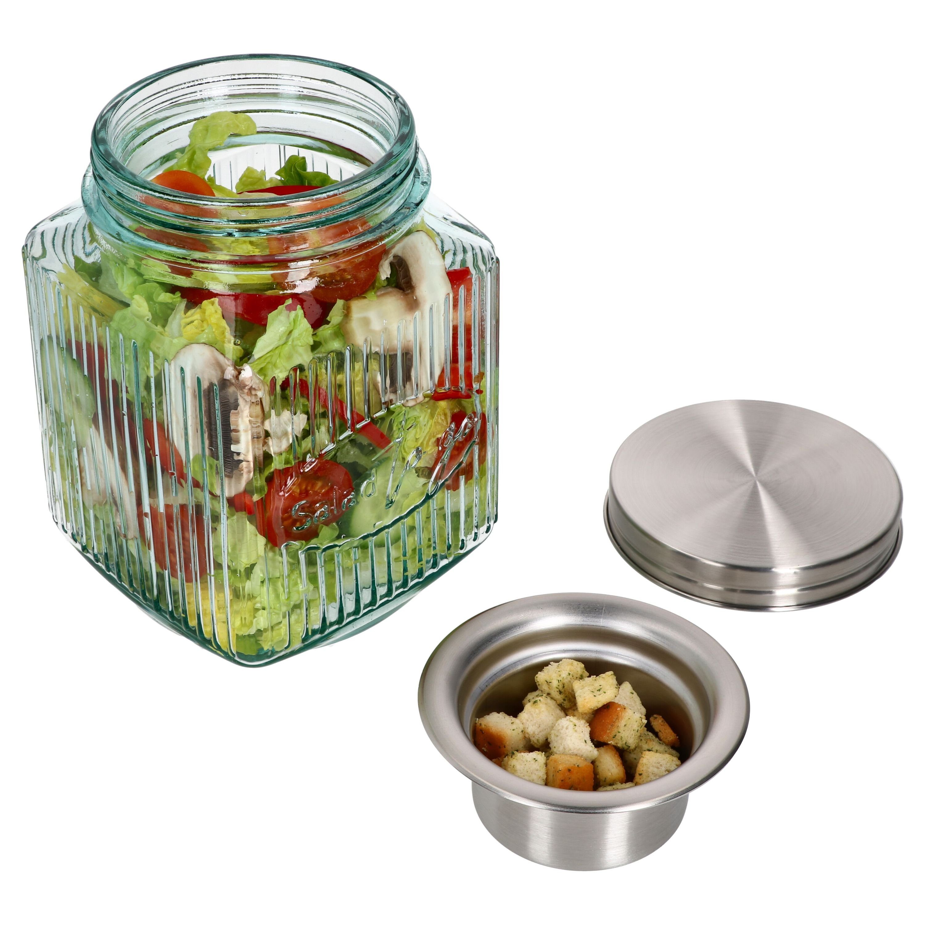 MamboCat Vorratsglas Salad to go Vorratsglas 11,5x11,5 125cl, Glas