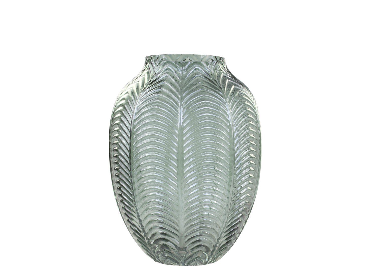 Chic Antique Dekovase Vase St) Blattmuster (1 cm H25/D18 salbei m. grün