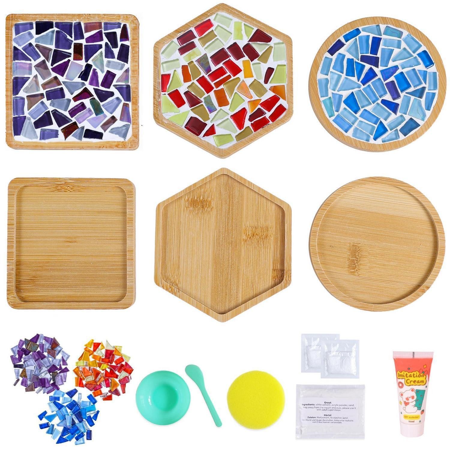 LuxusKollektion Kreativset Bastelset Mosaik Untersetzer DIY Holz Glas