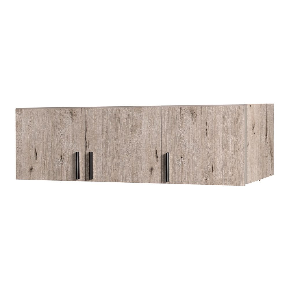 Lomadox Aufsatzschrank SELAWIK-166 für Kleiderschrank 3trg., Eiche, ca. 136/40/54 cm