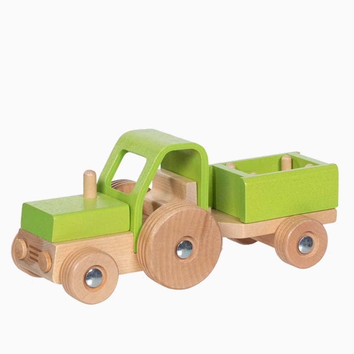 goki Spielzeug-Traktor Traktor mit Anhänger-Goki, (Packung, 3-tlg., set), Traktorgespann für die höchsten Ansprüche