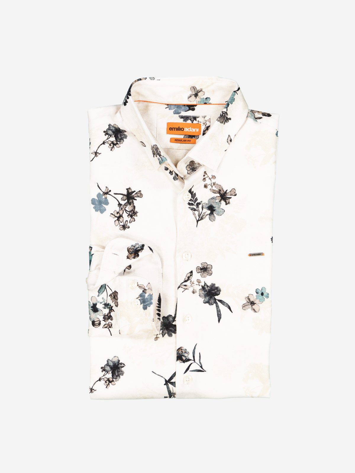 emilio adani Langarmhemd Herren Langarm-Hemd gemustert, Beige