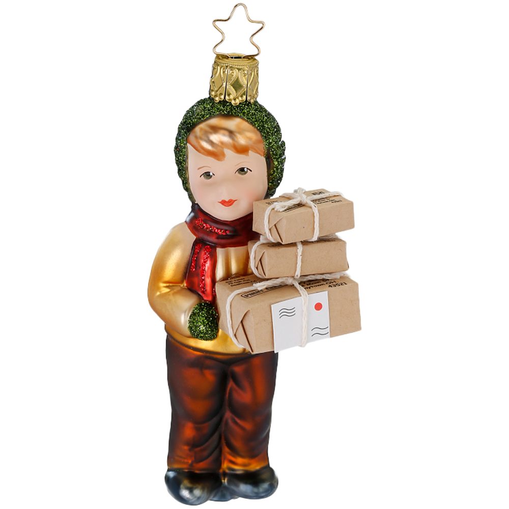 INGE-GLAS® Christbaumschmuck Henry Weihnachtsbote, 12cm (1-tlg), mundgeblasen, handbemalt