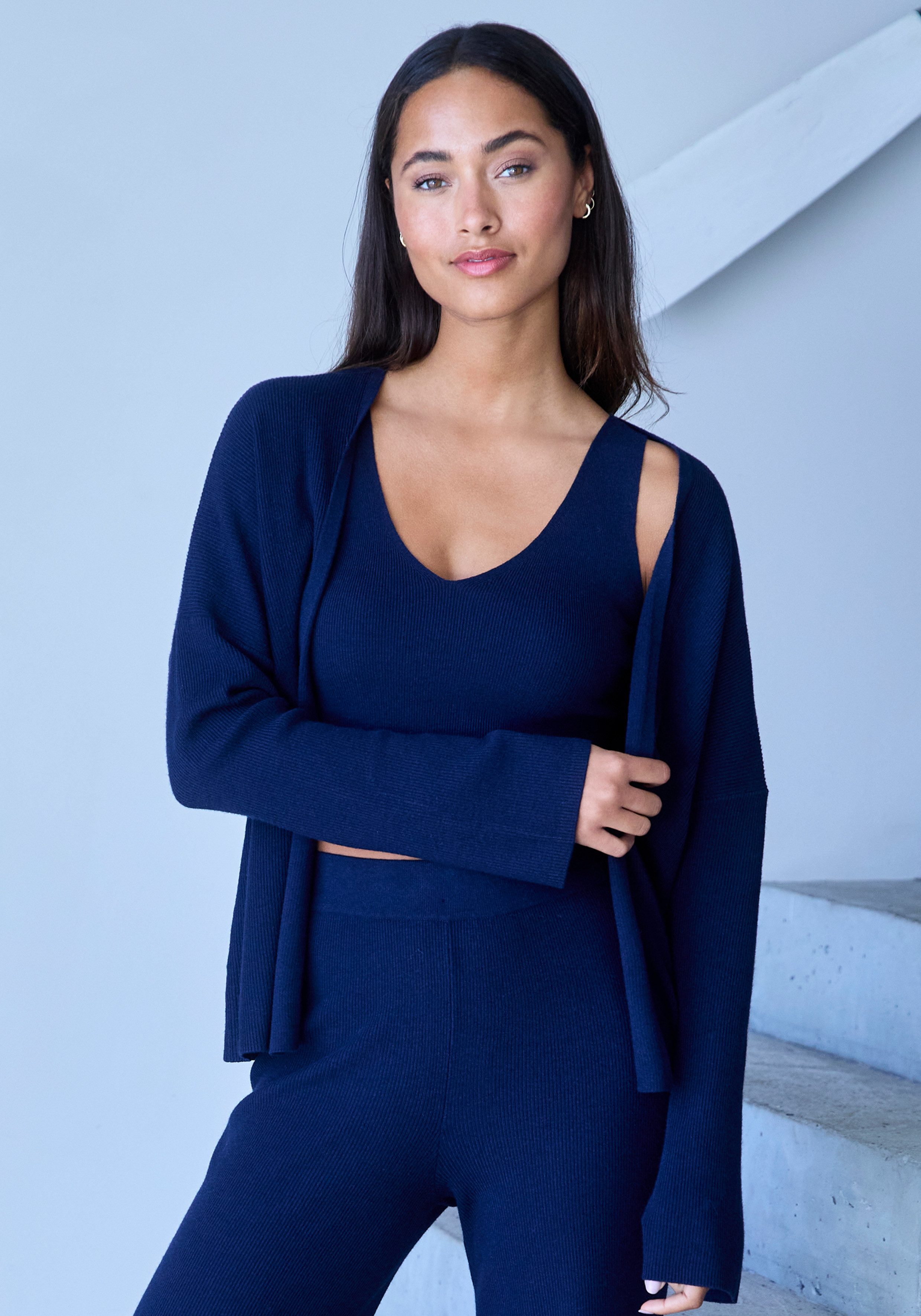 Copenhagen Studios Cardigan aus hochwertiger, feiner Rippe, Loungewear