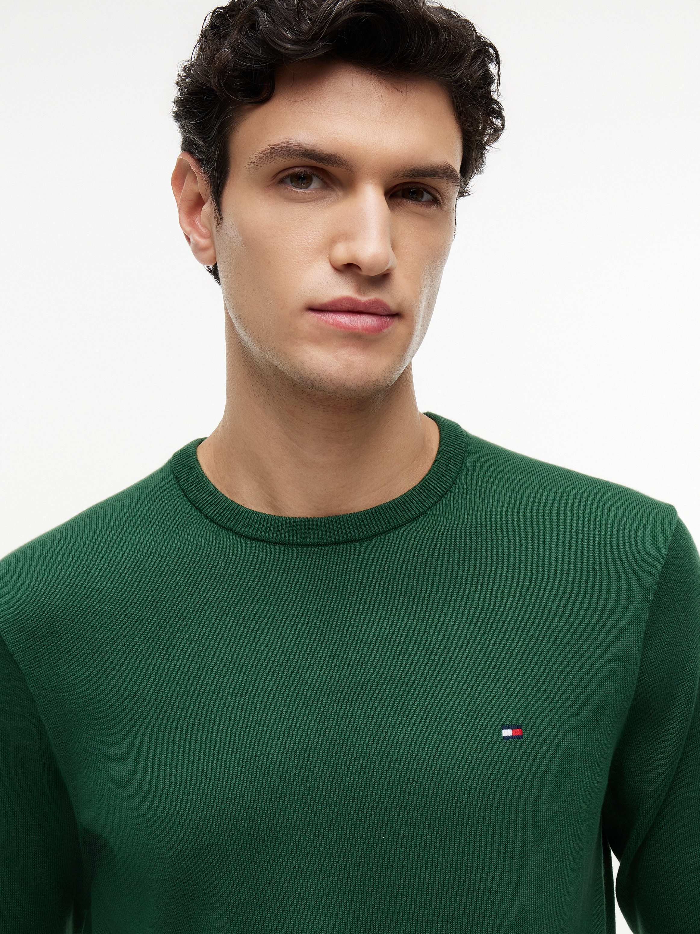 Tommy Hilfiger Rundhalspullover ESSENTIAL COTTON Crewneck Regular Fit Premium Mode