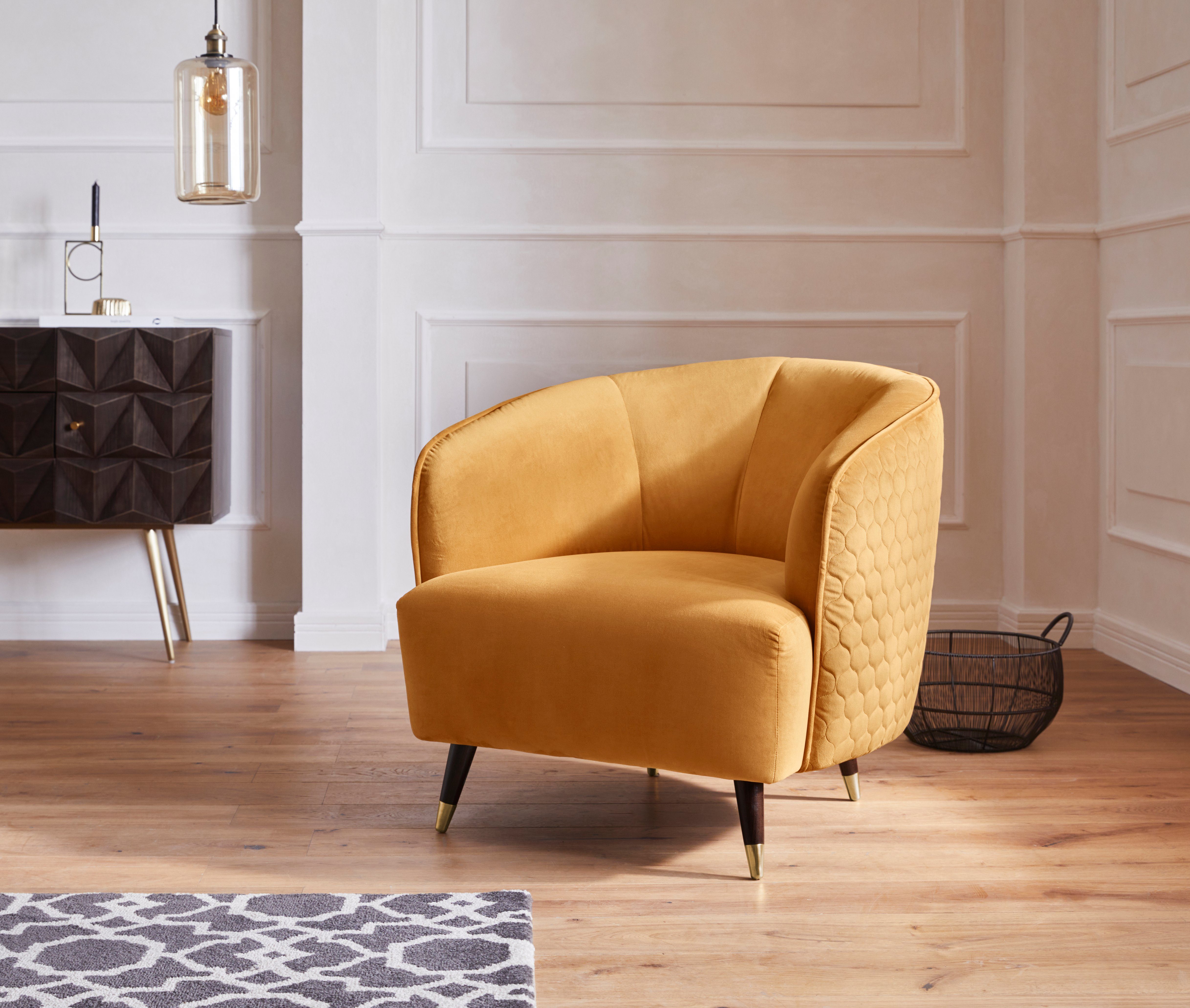 Guido Maria Kretschmer Home&Living Sessel Oradea Cocktailsessel, mit eleganter Steppung auf Rückseite der Rückenlehne