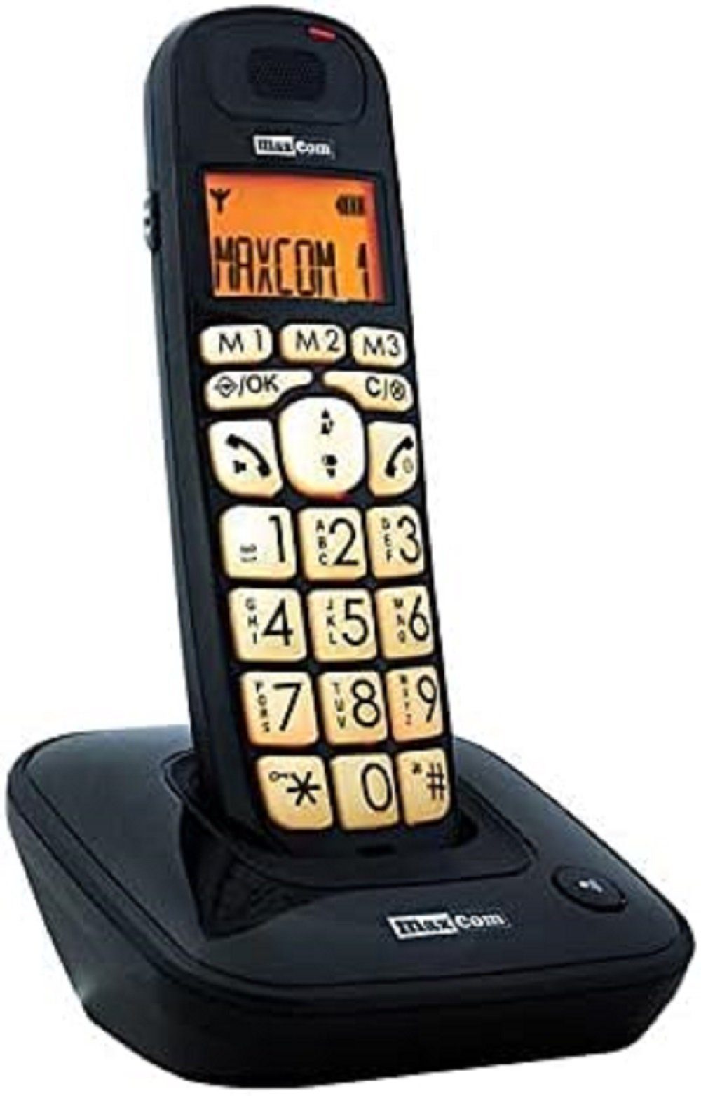 Maxcom MC6800 DECT-Telefon mit hintergrundbeleuchtetem Festnetztelefon Schwarz