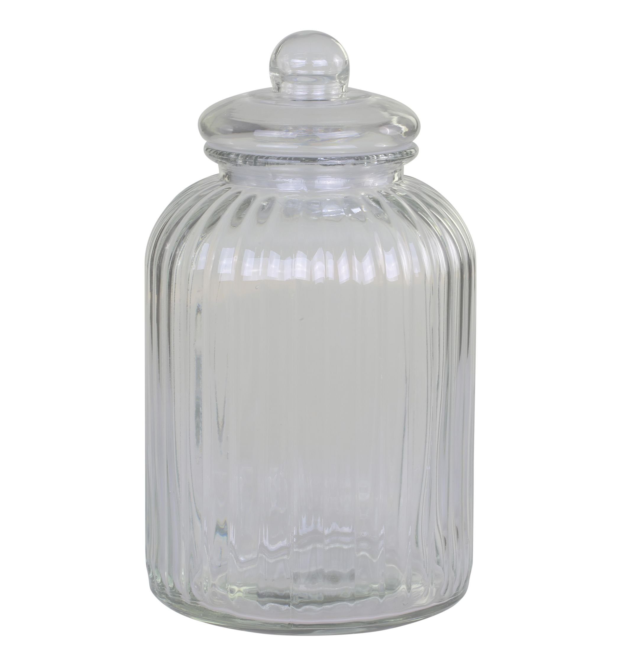 Chic Antique Vorratsdose Vorratsglas Vorratsdose Vorratsbehälter Glas Rillen 4,6 L Chic