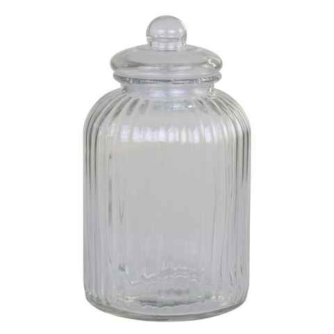 Chic Antique Vorratsdose Vorratsglas Vorratsdose Vorratsbehälter Glas Rillen 4,6 L Chic