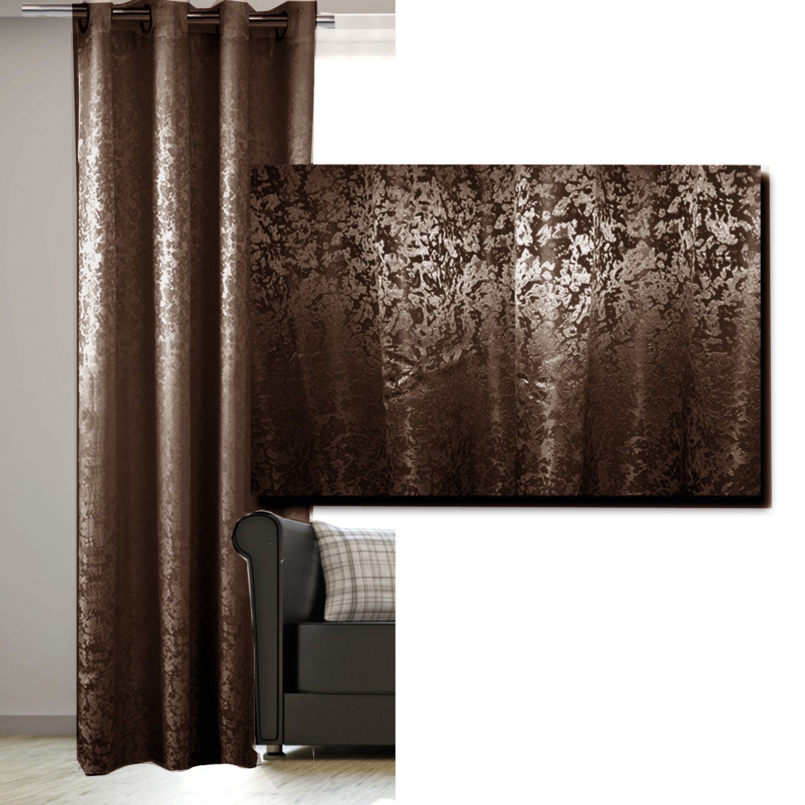 JEMIDI Scheibengardine Vorhang blickdicht, 140x245 cm, günstig online kaufen