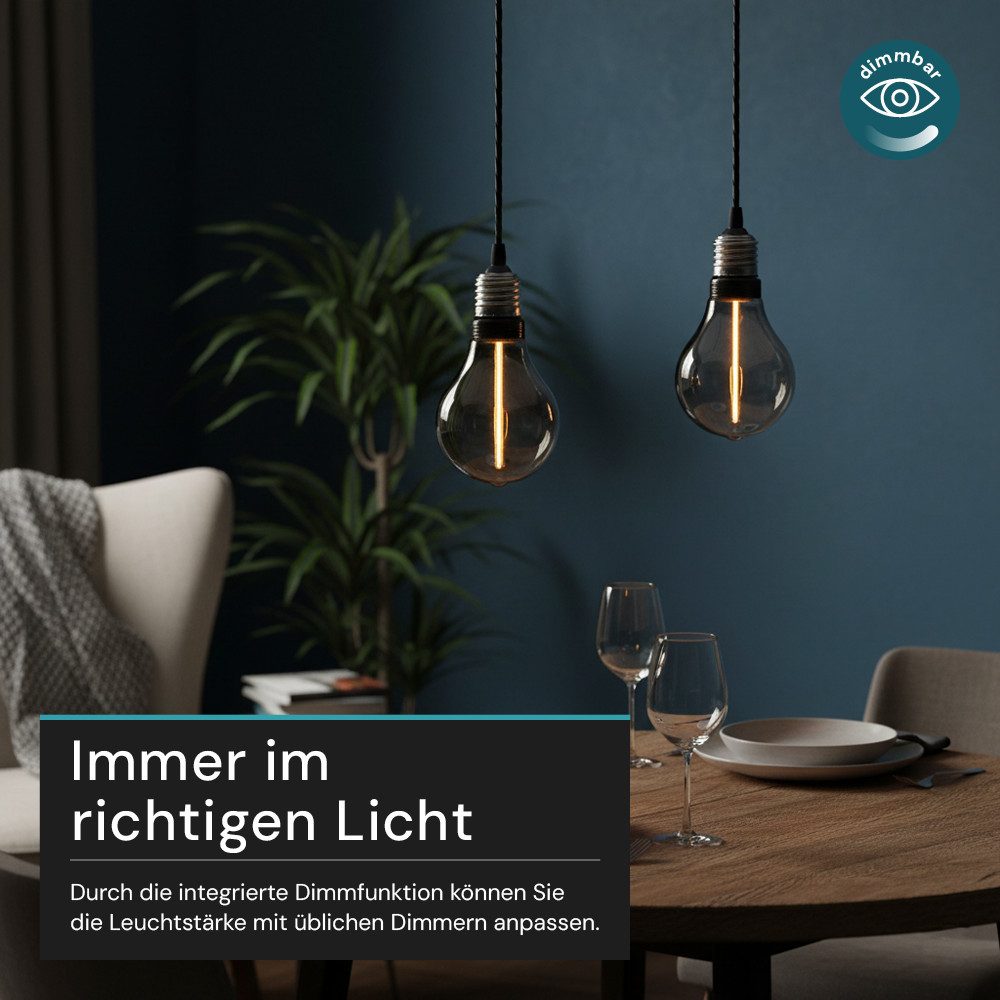 LUXULA LED-Leuchtmittel LUXULA LED-Leuchtmittel E27 2 W 1800 K Warmweiß, E27, Warmweiß, LED Leuchtmittel für klassisches, hochwertiges Design