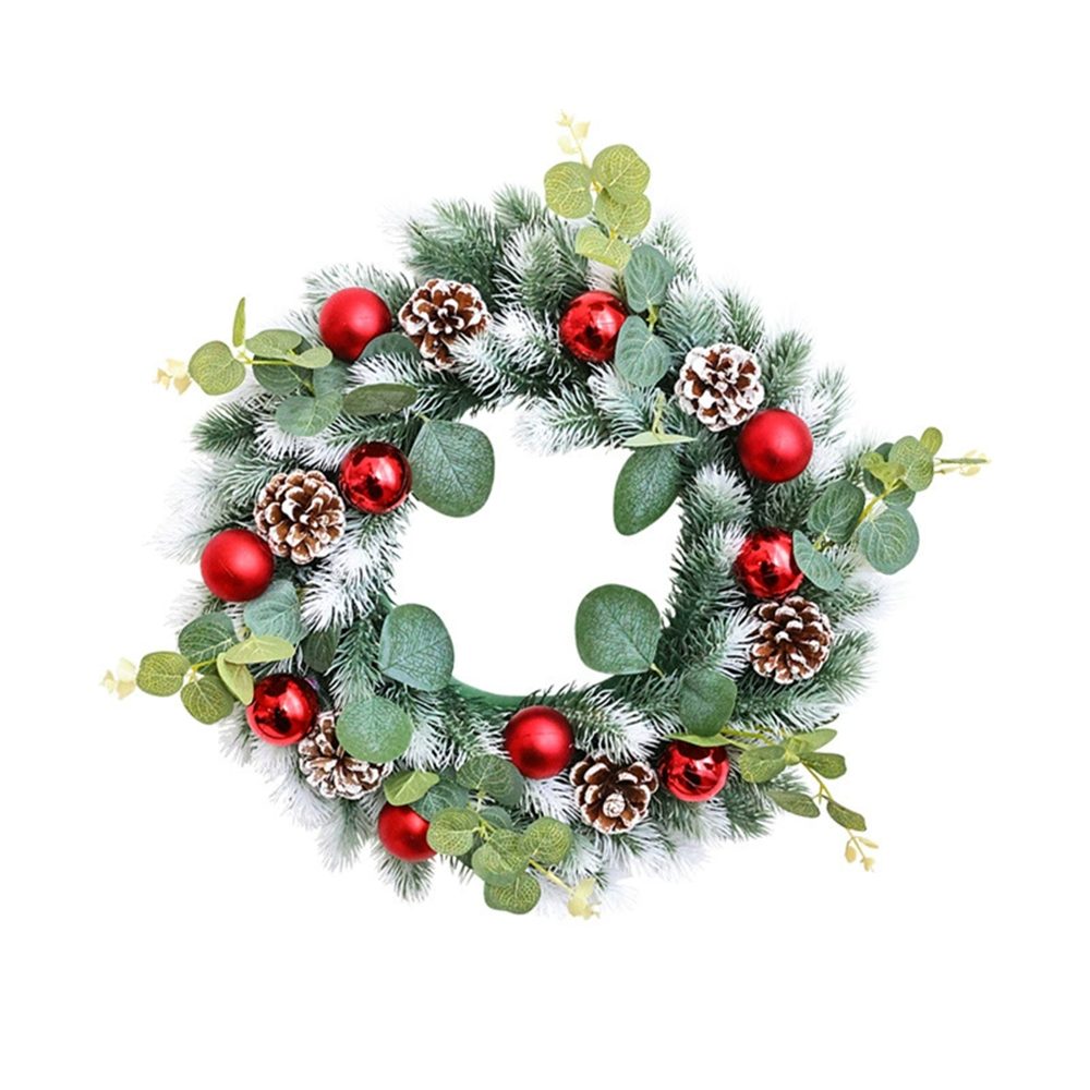 CLTYQ Dekokranz Weihnachtskranz,40 cm Weihnachtskranz Dekoration für die Haustür, perfekt für Türen, Wände, Tischdekorationen und festliche Partys