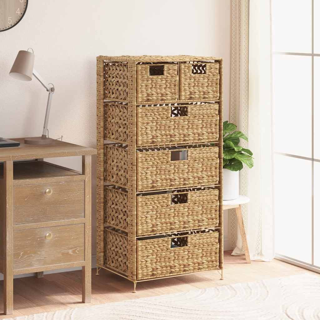 vidaXL Aktenschrank Lagereinheit mit 6 Körben 47 x 37 x 100 cm Wasserhyazinthe (1-St)